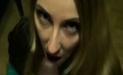 Cute coed interracial blowjob for her BBC